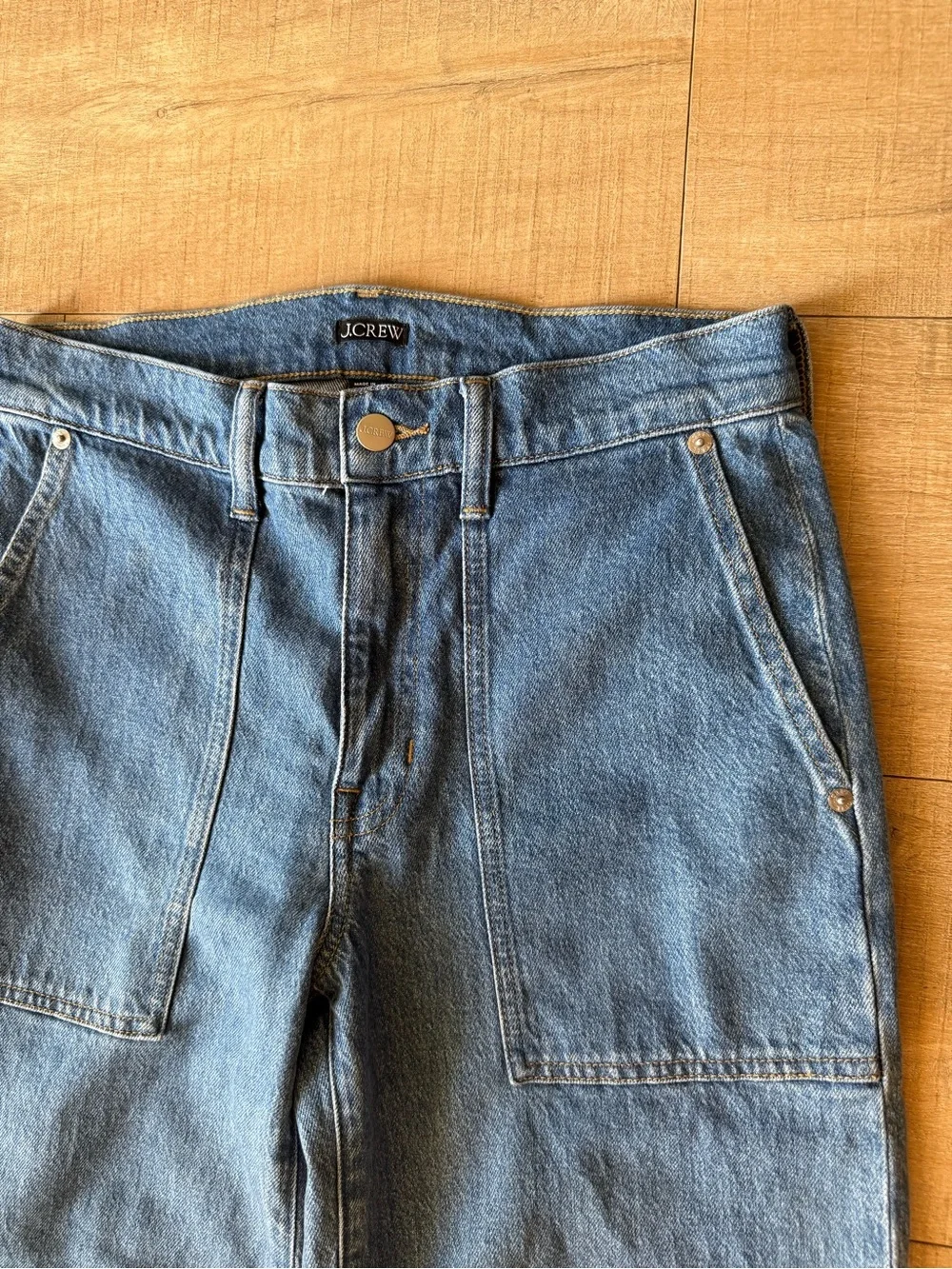 J.Crew Camp Pocket Wide Leg Jeans Womens Size 25 Medium Wash Minimalist Preppy